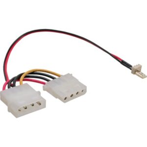 Kabeladapter Netzteil/CPU/Lüfter/Mainboard Molex-Stecker (4pol) + Molex-Buchse (4pol) auf Molex-Stecker (3 Pin), Länge: 30cm